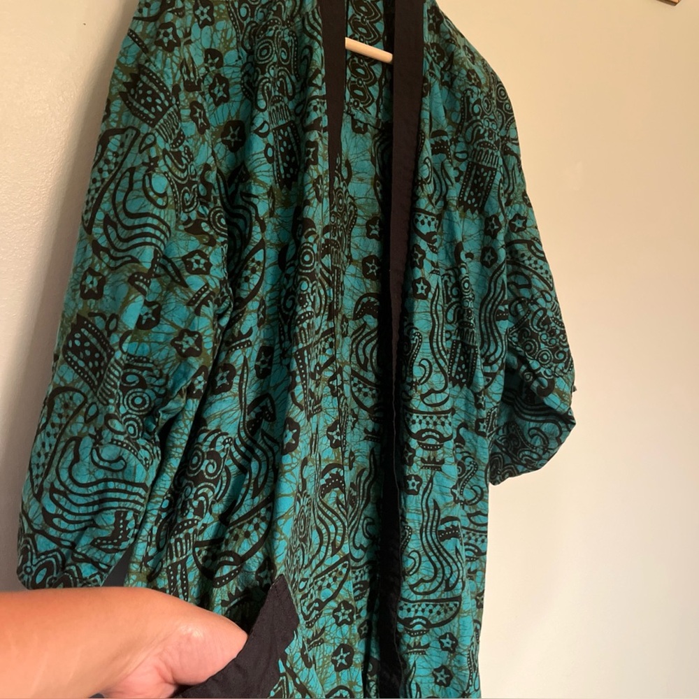 ❌SOLD❌Bali Bagus Batik Collection 100% Cotton Open Front Wide Arms - Picture 4 of 9